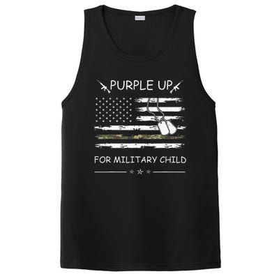 Purple Up For Military Child Month USA Flag PosiCharge Competitor Tank