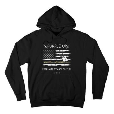 Purple Up For Military Child Month USA Flag Tall Hoodie