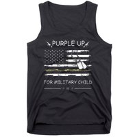 Purple Up For Military Child Month USA Flag Tank Top