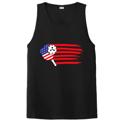 Pickleball US Flag American Patriotic Pickleball 4th Of July PosiCharge Competitor Tank