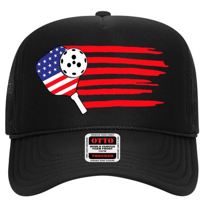 Pickleball US Flag American Patriotic Pickleball 4th Of July Trucker Hat