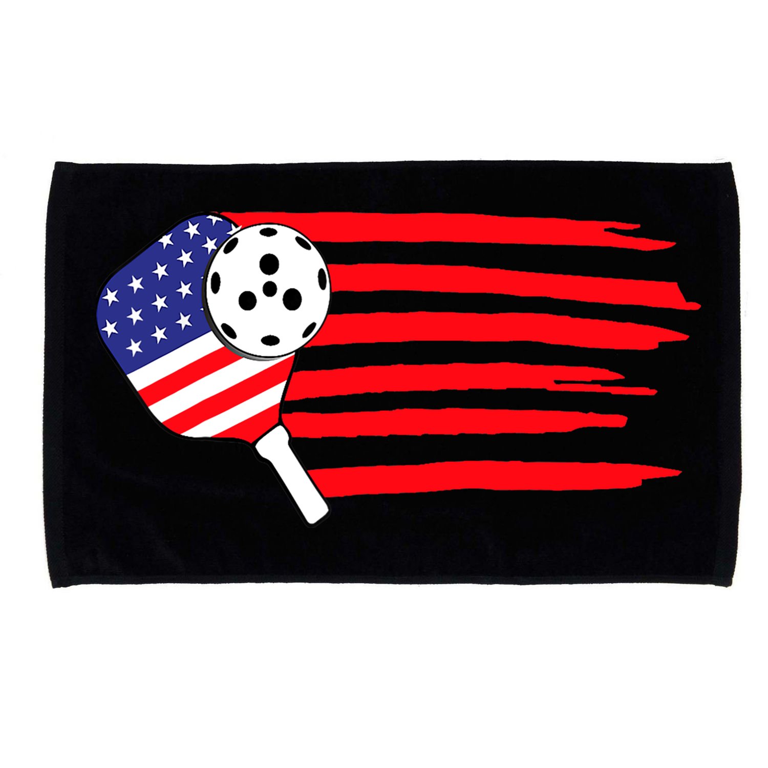 Pickleball US Flag American Patriotic Pickleball 4th Of July Microfiber Hand Towel