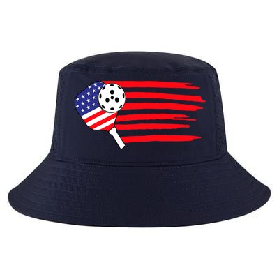 Pickleball US Flag American Patriotic Pickleball 4th Of July Cool Comfort Performance Bucket Hat