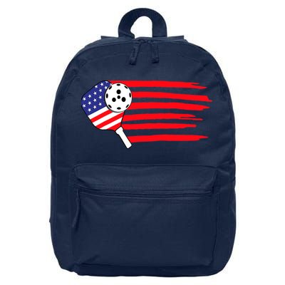 Pickleball US Flag American Patriotic Pickleball 4th Of July 16 in Basic Backpack