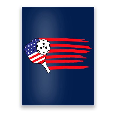 Pickleball US Flag American Patriotic Pickleball 4th Of July Poster