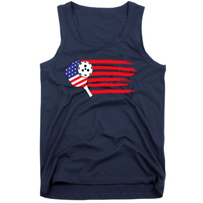 Pickleball US Flag American Patriotic Pickleball 4th Of July Tank Top