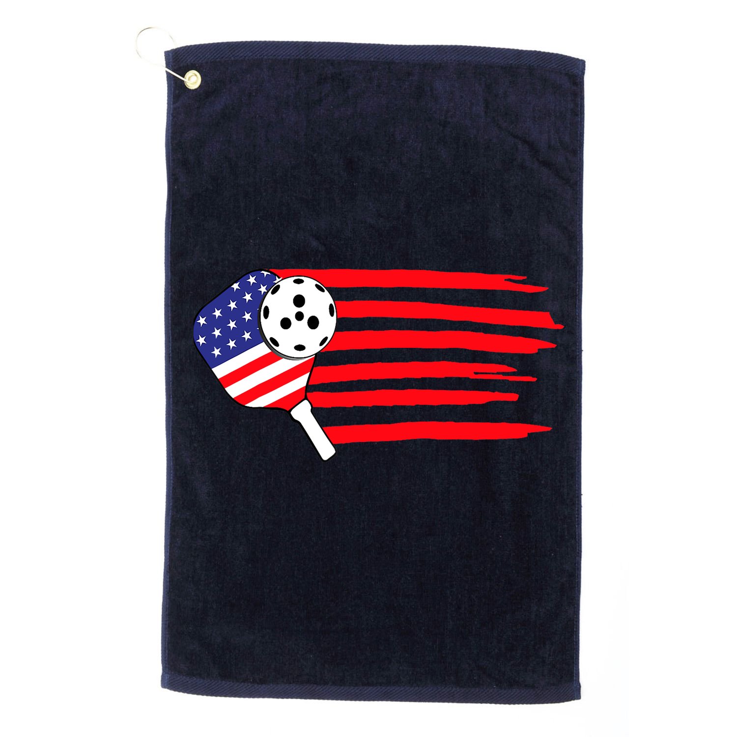 Pickleball US Flag American Patriotic Pickleball 4th Of July Golf Towel
