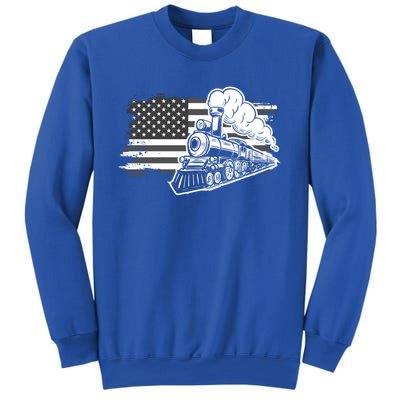 Patriotic Us Flag Train Model Trains Trainspotting Funny Gift Sweatshirt