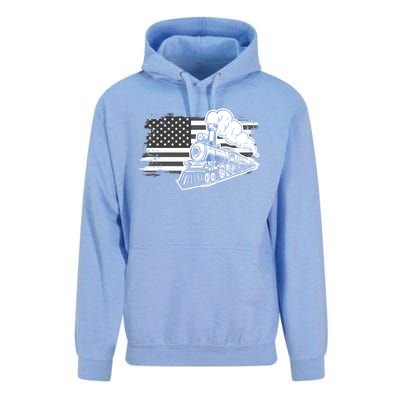 Patriotic Us Flag Train Model Trains Trainspotting Funny Gift Unisex Surf Hoodie