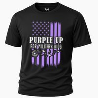 Purple Up For Military Child Month Usa Flag Cooling Performance Crew T-Shirt