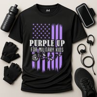 Purple Up For Military Child Month Usa Flag Cooling Performance Crew T-Shirt