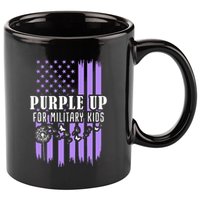 Purple Up For Military Child Month Usa Flag 11oz C Handle Ceramic Mug