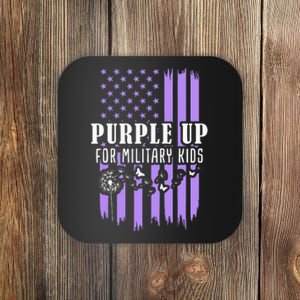 Purple Up For Military Child Month Usa Flag Coaster