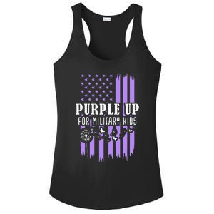 Purple Up For Military Child Month Usa Flag Ladies PosiCharge Competitor Racerback Tank