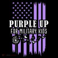 Purple Up For Military Child Month Usa Flag Premium T-Shirt