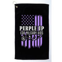 Purple Up For Military Child Month Usa Flag Golf Towel