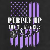 Purple Up For Military Child Month Usa Flag Golf Towel