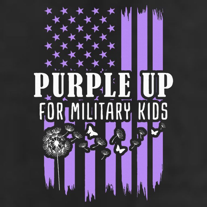 Purple Up For Military Child Month Usa Flag Golf Towel