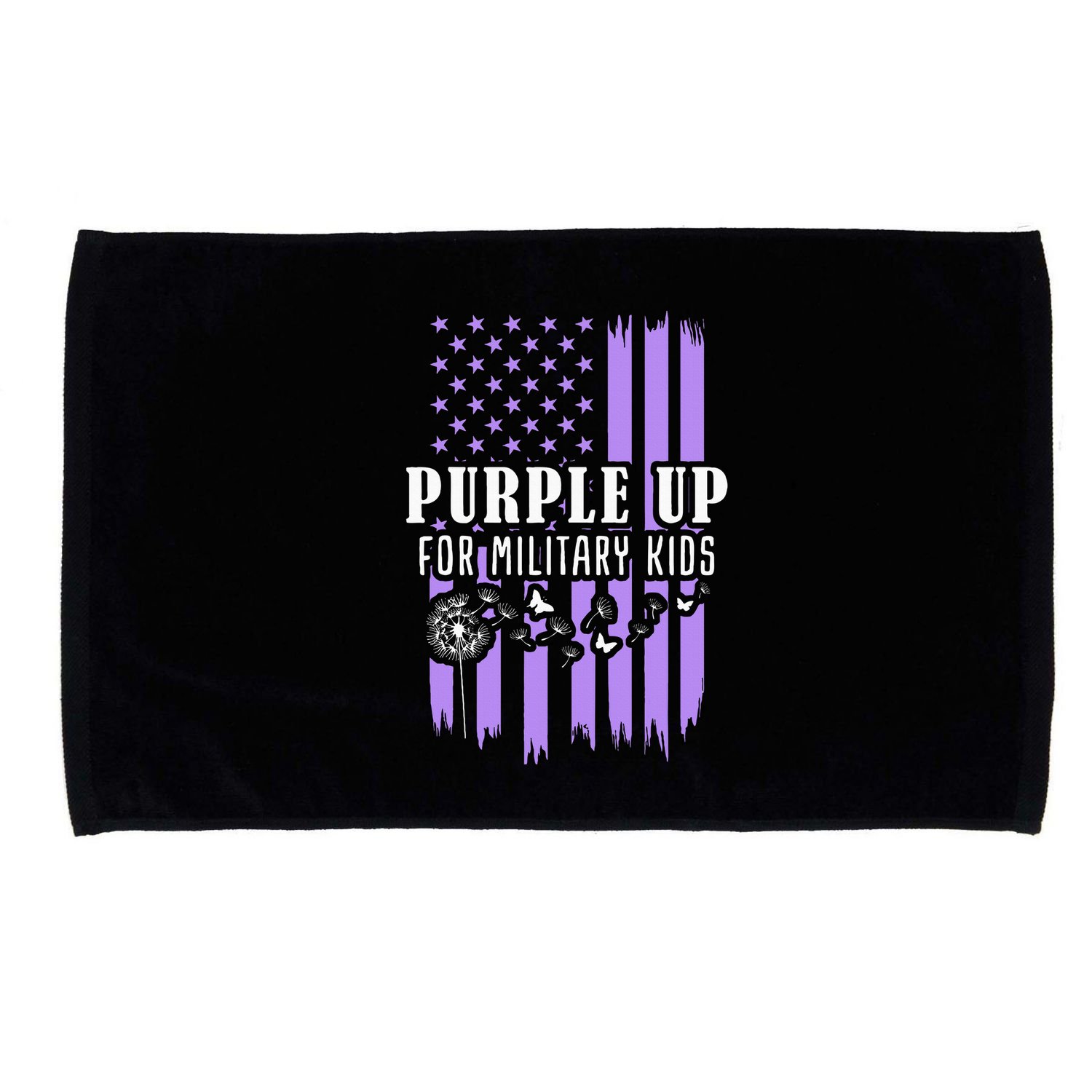 Purple Up For Military Child Month Usa Flag Microfiber Hand Towel