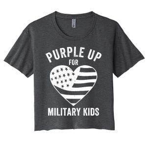 Purple Up For Military Military Child Month Women's Crop Top Tee