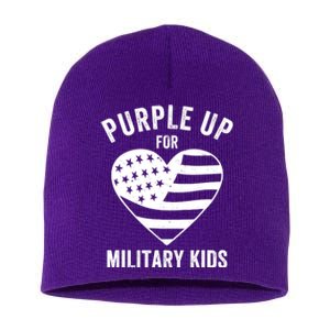 Purple Up For Military Military Child Month Short Acrylic Beanie