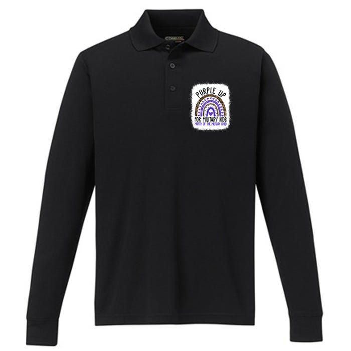 Purple Up For Military Cool Month Of The Military Child Performance Long Sleeve Polo