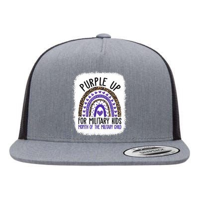 Purple Up For Military Cool Month Of The Military Child Flat Bill Trucker Hat