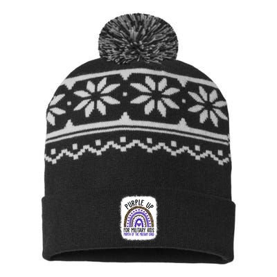 Purple Up For Military Cool Month Of The Military Child USA-Made Snowflake Beanie