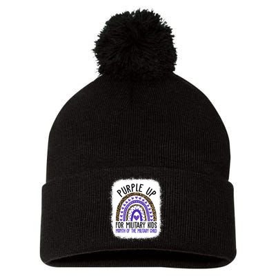 Purple Up For Military Cool Month Of The Military Child Pom Pom 12in Knit Beanie