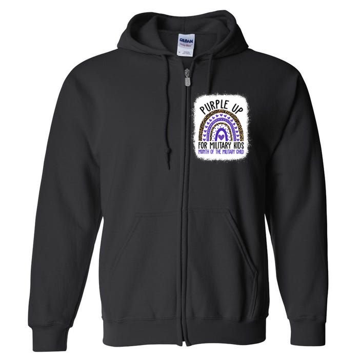 Purple Up For Military Cool Month Of The Military Child Full Zip Hoodie