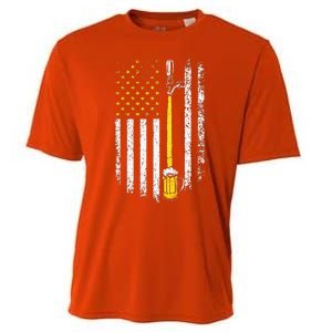 Patriotic US Flag American Brewery Craft Beer Funny Cooling Performance Crew T-Shirt