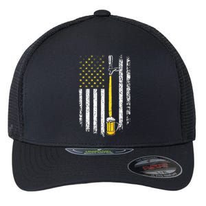 Patriotic US Flag American Brewery Craft Beer Funny Flexfit Unipanel Trucker Cap