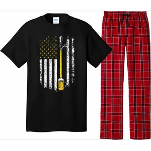 Patriotic US Flag American Brewery Craft Beer Funny Pajama Set