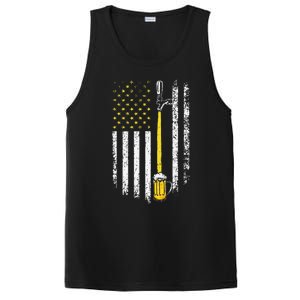 Patriotic US Flag American Brewery Craft Beer Funny PosiCharge Competitor Tank