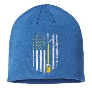 Patriotic US Flag American Brewery Craft Beer Funny Sustainable Beanie