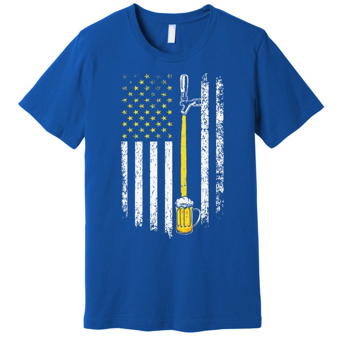 Patriotic US Flag American Brewery Craft Beer Funny Premium T-Shirt