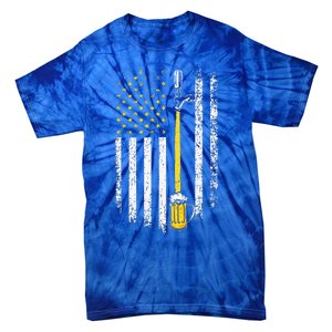 Patriotic US Flag American Brewery Craft Beer Funny Tie-Dye T-Shirt