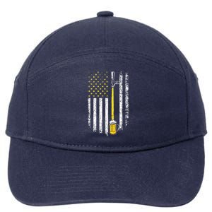 Patriotic US Flag American Brewery Craft Beer Funny 7-Panel Snapback Hat