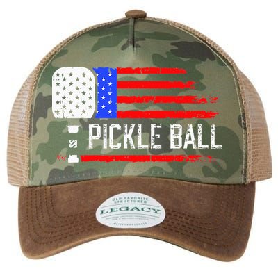 Pickleball US Flag Vintage Pickleball Paddle Legacy Tie Dye Trucker Hat
