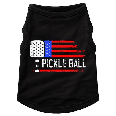 Pickleball US Flag Vintage Pickleball Paddle Doggie Tank
