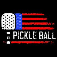 Pickleball US Flag Vintage Pickleball Paddle Long Sleeve Shirt