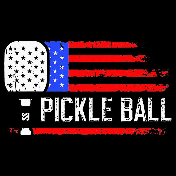 Pickleball US Flag Vintage Pickleball Paddle Long Sleeve Shirt