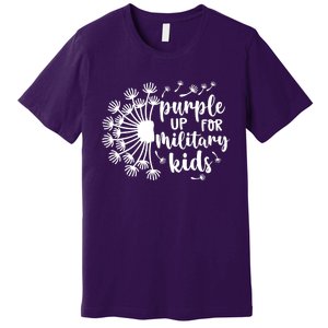 Purple Up For Military Kid_s Dandelion Military Child Month Premium T-Shirt