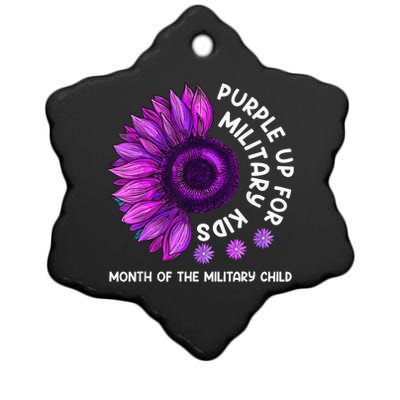 Purple Up For Military Kid Sunflower For Military Child Ceramic Star Ornament