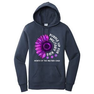 Purple Up For Military Kid Sunflower For Military Child Women's Pullover Hoodie