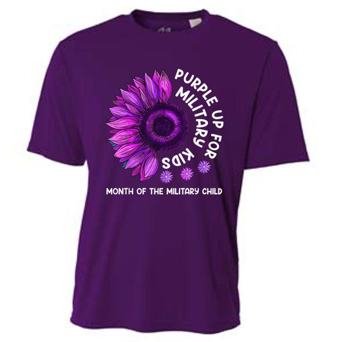 Purple Up For Military Kid Sunflower For Military Child Cooling Performance Crew T-Shirt