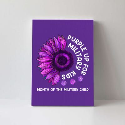 Purple Up For Military Kid Sunflower For Military Child Canvas