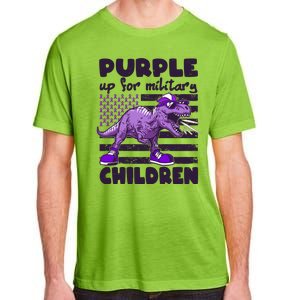 Purple Up For Military Children TRex Dinosaur Adult ChromaSoft Performance T-Shirt