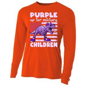 Purple Up For Military Children TRex Dinosaur Cooling Performance Long Sleeve Crew