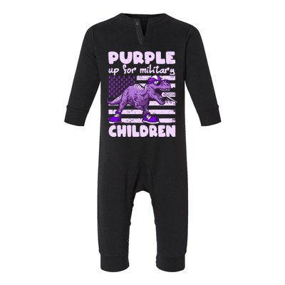 Purple Up For Military Children TRex Dinosaur Infant Fleece One Piece